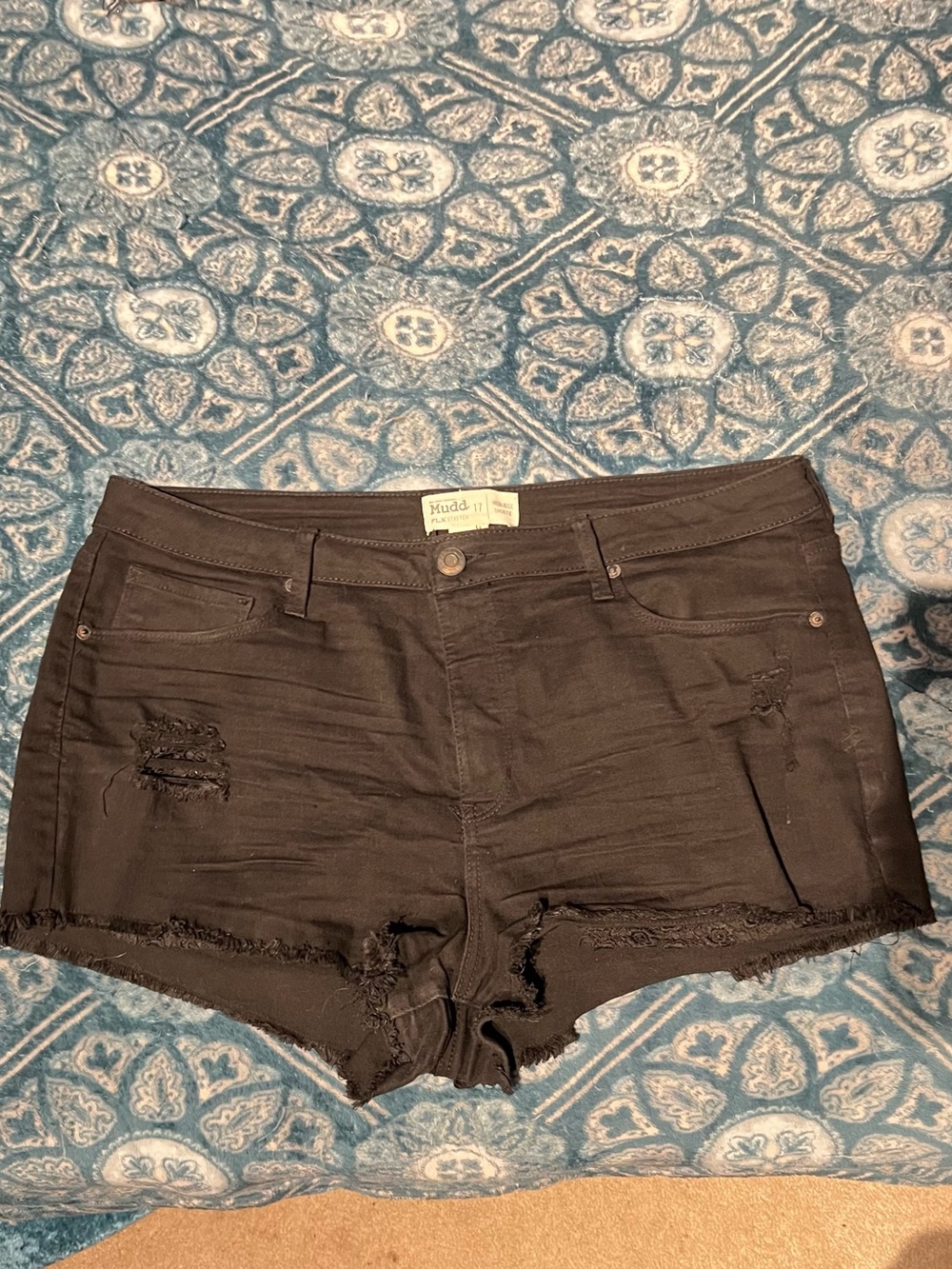 Mudd Black Distressed Denim Jean Shorts
